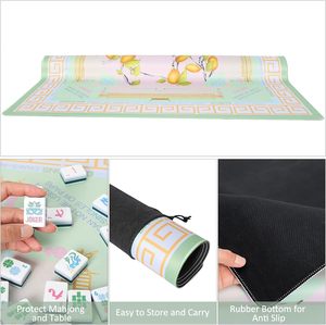 Tapis de jeu de Mahjong imprimé Jongyance (33x33) antidérapant et insonorisant pour jeux de société Mahjong et dominos - Product Image 4