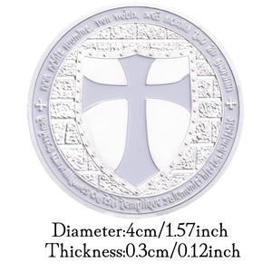 Нагрудный значок рыцаря, серебряная Посеребренная монета, коллекционная сувенирная памятная монета рыцаря - Product Image 3