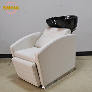 Poltrona <span class=keywords><strong>da</strong></span> Parrucchiere Siman Beauty in Morbida Pelle PU con Lavabo, Postazione per Salone 110V 220V Opzionale, Vari Colori Disponibili per Barbieri - Product Image 3