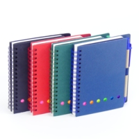 Lot de 4 carnets spirales personnalisés en papier kraft A5 lignés avec stylo intégré et notes adhésives