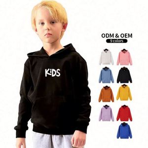 Sweat à capuche pour enfants, garçons, filles, bébés, logo personnalisé, broderie 3D, vêtements de sport d'automne, tissu en molleton, poche - Product Image 1