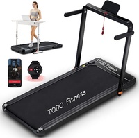 2.5HP Portable pliant sous le bureau tapis roulant électrique Machine 2-en-1 double affichage LED tapis de marche pour un usage domestique