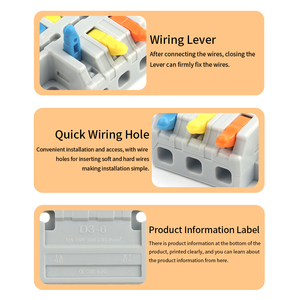Tự làm đi nhanh chóng LEVER dây kết nối phổ nhỏ gọn Conductor SPL <span class=keywords><strong>Mini</strong></span> Push-in khối thiết bị đầu cuối cho cáp Splice Conector - Product Image 4