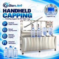 Machine de remplissage d'eau en bouteille PET semi-automatique pour contenants de 5 à 15 litres avec pièces de contact en acier inoxydable 304 et plateau à rouleaux