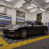Film de protection de voiture en vinyle PET TPU Cast, vente directe d'usine de Guangzhou, super brillant, gris métallisé foncé, rouleau complet, taille 1,52x16M/5x55FT