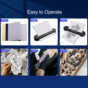 طابعة وشم حرارية محمولة لاسلكية تعمل بالبطارية خفيفة الوزن لنقل التصاميم بسرعة للوشم الدائم - Product Image 4