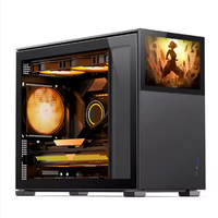 Boîtiers de PC de jeu de bureau MicroATX de haute qualité CJX, en aluminium, avec panneau latéral en verre trempé et ventilateurs RGB