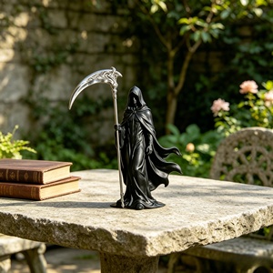Escultura de Grim Reaper de Tamaño Personalizable, Decoración Grande para Exteriores o Pequeña para Escritorio, Estatua de Resina para Arte de Diseño en Exteriores y Hogar - Product Image 6