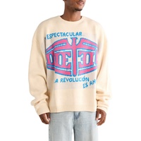 Pull en tricot pour homme, col rond jacquard surdimensionné, coupe ample, style preppy, fabricant de pulls sur mesure