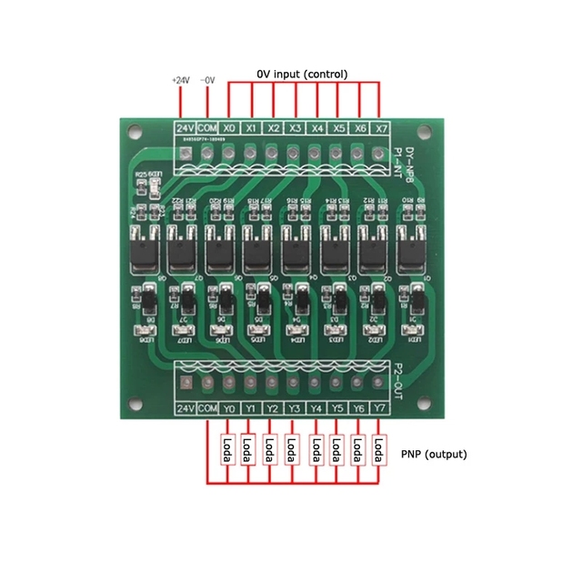 5A/24VDC PLC Amplifier Board 4/8//12/16 Channel NPN/PNP Transistor Signal Output SCR Module