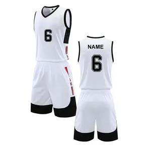 Wholesale Embroidered White Color Game Training Custom Kids Adult Lightweight Tackle Twill Basketball Wear Uniform
