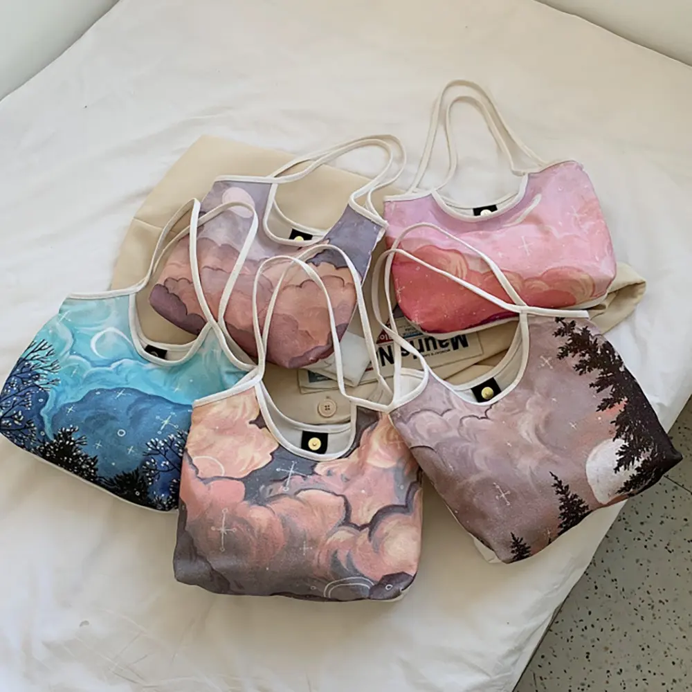 New Fashion Giraffe Art Print Print Long Handle Gift Bag Eco Friendly Ladies Shopping Tote Bag Folded Shopping Bags