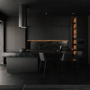 2024 mới nhất tùy chỉnh bằng gỗ thiết kế hiện đại tủ bếp quầy bar sử dụng cho nhà hàng khách sạn nhà