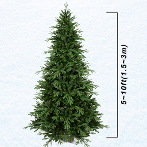 Vente en gros d'arbres de Noël en PE de 5 pieds, 6 pieds, 7 pieds, 8 pieds, avec un matériau doux au toucher, 100% nouveau matériau, avec lumières - Product Image 2
