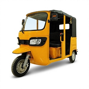 Electric Open Body Passenger Tricycle <strong>Tuk</strong> <strong>Tuk</strong> with Yellow Sunshade Canopy <strong>Battery</strong>-<strong>Powered</strong> 12V 1 Person for Export <200W 30km/h - Product Image 1