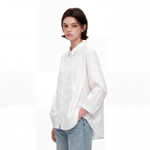 <b>White</b> <b>Lace</b> Front Turn-Down Collar Blouse Long Sleeve Woven Shirt for Women Vintage Casual Spring Summer - Product Image 3