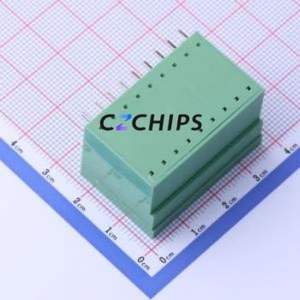 DB2ERH-3.81-2*9P-GN Plug-in Terminal Block Bent Lead Through Hole,P=3.81mm Board-to-Board / Socket - Closed 2x9P 3.81mm Green - Product Image 2