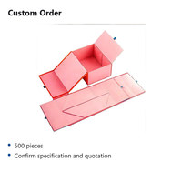 Boîte cadeau magnétique pliable rose en carton, emballage en une seule pièce, couleurs personnalisées