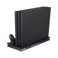 Nouveau support de charge ultra-mince pour PS4 PRO avec double ventilateur de refroidissement USB, support de manette et dissipateur de chaleur