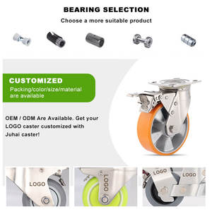 4'' 5'' 6 "8" 10 "12" Ferro Fundido PU Rodízio Roda Trolley Máquinas Rodas Industriais Rodízio PU Roda PU Rodízio - Product Image 6