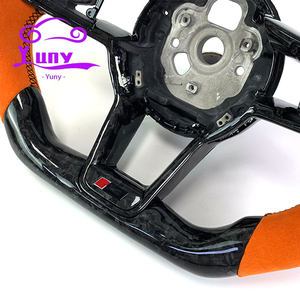 Volante de fibra de carbono forjado real personalizado para <span class=keywords><strong>Audi</strong></span> R8 TTS TT TTRS 2016-2023 <span class=keywords><strong>V10</strong></span> estilo de carreras - Product Image 3