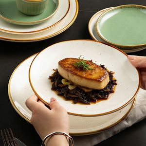 Creative <b>Ceramic</b> Steak <b>Plate</b> for Restaurant Vintage Style Pasta Dessert <b>Plate</b> Wedding Hotel Tableware Porcelain Dinner <b>Plate</b> - Product Image 2