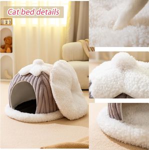 Kedi mağara yatak kapalı kediler için-kedi kubbe yatak makine yıkanabilir kayma dayanıklı alt, kabak kedi çadır yatak yatak, kedi yatak mağara - Product Image 5