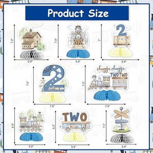 Decoraciones <span class=keywords><strong>de</strong></span> Fiesta Chugga Chugga Two Two, Decoraciones <span class=keywords><strong>de</strong></span> Tren para <span class=keywords><strong>2</strong></span>.º Cumpleaños, Centros <span class=keywords><strong>de</strong></span> Mesa <span class=keywords><strong>de</strong></span> Panal, Decoración <span class=keywords><strong>de</strong></span> Mesa para Fiesta <span class=keywords><strong>de</strong></span> Cumpleaños - Product Image 3