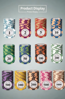 Jetons de poker en argile de luxe modernes de 14 g, qualité casino, portables, durables, lavables, pour Texas Hold'em, Mahjong, jeux à domicile