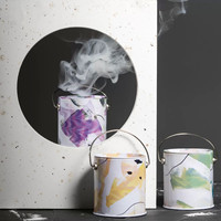 Label pribadi mewah sesuai pesanan kedelai organik kaleng logam aromaterapi portabel kecil portabel Pot timah beraroma lilin kedelai