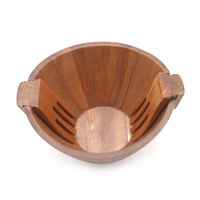 Ensemble de saladiers en bois d'acacia écologique de haute qualité, compatibles lave-vaisselle, pour les fêtes, la cuisine, les pâtes et le mélange de légumes
