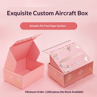 Boîtes d'avion colorées personnalisées, boîtes pliables en carton ondulé épais imprimé de haute qualité, boîtes vides, boîtes à bijoux