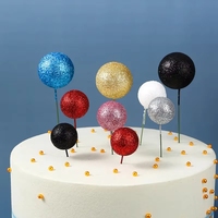 Boules en mousse pailletées en gros pour décoration de gâteau d'anniversaire, fausses boules