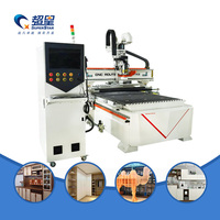 Chine X2-1325 linéaire Atc CNC routeur Machine outil automatique changé armoire en bois monophasé avec routeur de coupe CNC sous vide pour le bois