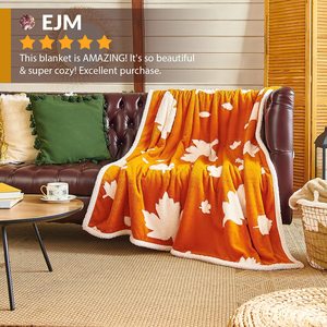 Manta de forro polar Jacquard Sherpa suave para calentar el invierno de doble capa personalizada para el sofá del hogar - Product Image 4