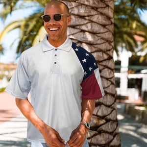US Flag <b>Navy</b> Men's Summer Golf for Shirts Quick Dry Moisture Wicking Anti-Wrinkle Print Casual Short Sleeve - Product Image 6