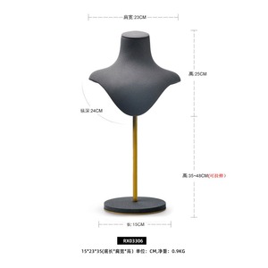 Custom Necklace <b>display</b> stand, jewelry stand, metal leather heart-shaped portrait <b>model</b> necklace stand, high-end jewelry stand - Product Image 4