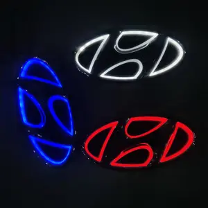 5D אוטומטי לוגו Led אור רכב גריל סמל 3D 4D רכב קדמי לוגו תג Led מנורת רכב אורות מגדלור עבור רכב