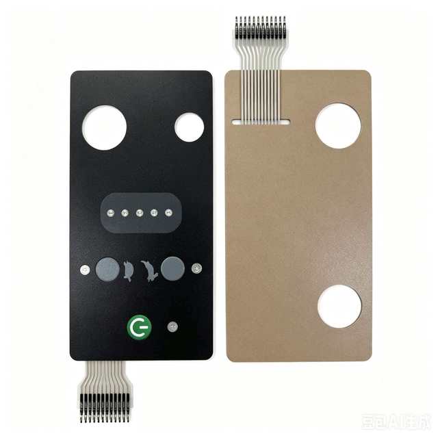 3-Button Water-proof Membrane Switch with Built-In LED Backlight Metal/Poly Dome Buttons for Telecommunication Equipment
