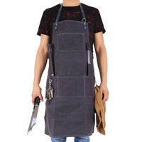 Tablier de barbecue premium en toile cirée imperméable et résistante pour homme