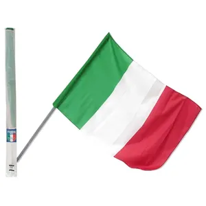 Drapeau italien 60x90 cm avec mât pour utilisation sur moto - Product Image 1