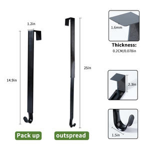Ingrosso gancio ghirlanda in metallo di lunghezza regolabile per uso pesante di natale in metallo ghirlanda sopra la porta gancio singolo - Product Image 2