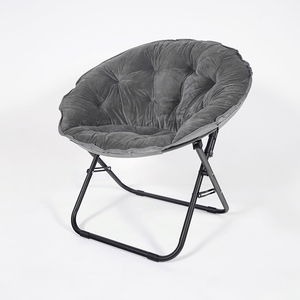 Haute qualité <span class=keywords><strong>gris</strong></span> paresseux canapé chaises fausse fourrure salon pliable <span class=keywords><strong>daim</strong></span> velours rond confortable soucoupe lune <span class=keywords><strong>chaise</strong></span> pour chambre - Product Image 3
