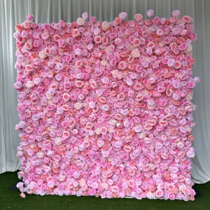 E-FW0011 Wholesale 8 X 8 3D Flower Wall 5d Artificial Panels Flower Wall White Roll up Backdrop Flower Wall for Wedding Decor - Product Image 5