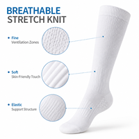 Chaussettes de compression en nylon pour femmes, haute pression, hauteur genou, écologiques, pour la course à pied, la corde à sauter, le cyclisme, l'entraînement en salle de sport