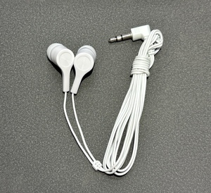 Auriculares intrauditivos blancos perlados, auriculares desechables, paquete de auriculares con cable para autobús/tren/avión/escuela/Turismo/regalo - Product Image 4
