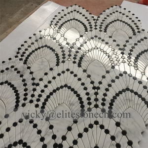 Gelenkige Carrara Weiß-Beige Travertin Steinmosaik-Fliesen Scarpa Innendesign-Lösung für Küche & Bad - Product Image 1