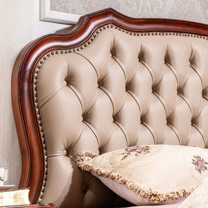 מיטה זוגית מודרנית רכה, יוקרתית ואלגנטית מעור אמיתי ועץ מלא לזוגות - Product Image 2