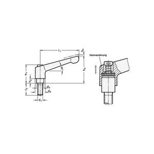 Ganter Griff ก้านยึดปรับได้ GN 300.1 D1 M 8 mm L1 63 mm L2 50 mm เกลียวภายนอก - Product Image 2