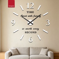 Horloge murale DIY surdimensionnée blanche, autocollants miroir en acrylique modernes, horloge silencieuse pour salon, chambre, hall d'entrée, patio, décoration de jeu, cadeau
